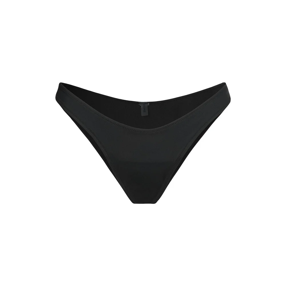 NWT SKIMS Signature Swim Dipped Bikini Bottom Onyx Black XS